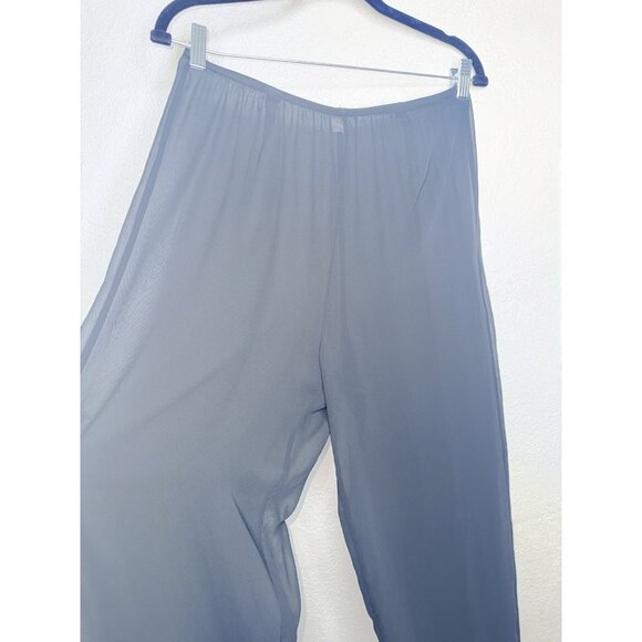 VICTORIA'S SECRET Swim Cover Lace Pants SHEER Black Medium Lingerie Wide Leg R2 - Picture 4 of 11